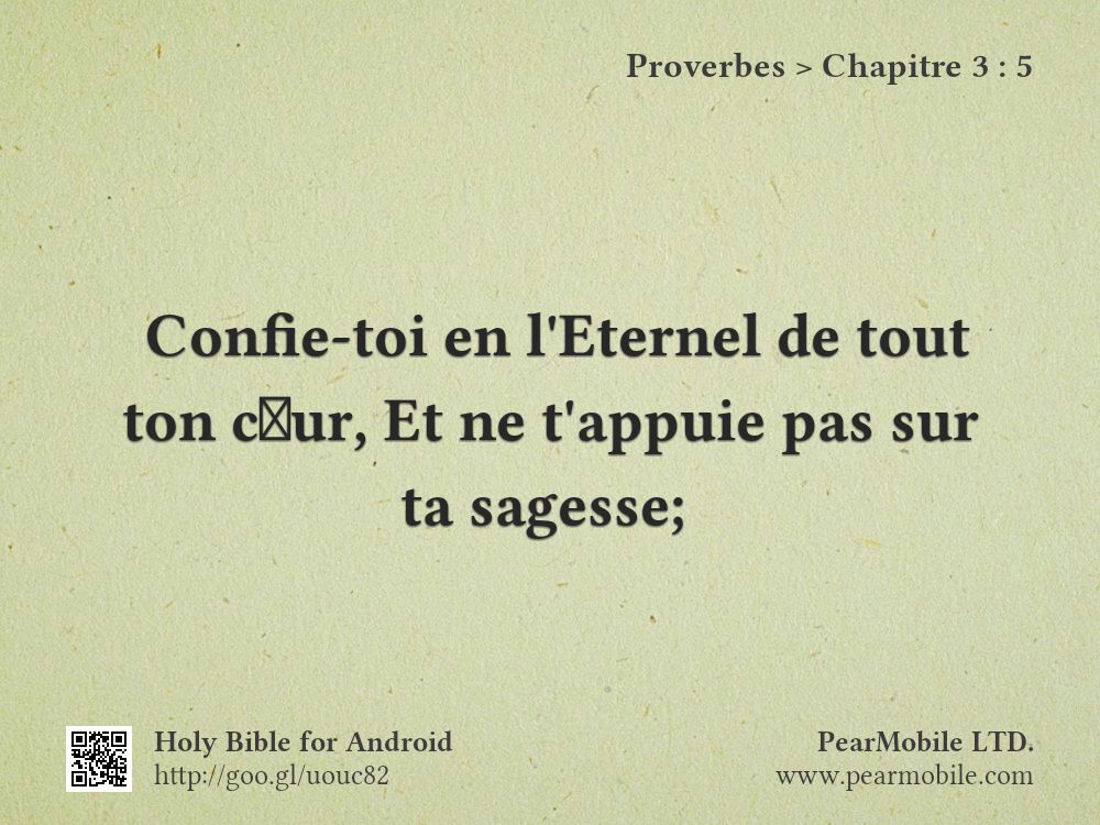 Proverbes, Chapitre 3:5